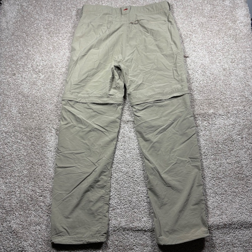 Simms Fishing Mens Medium Convertible Hiking Pants Khaki Tan Nylon Camp Outdoors